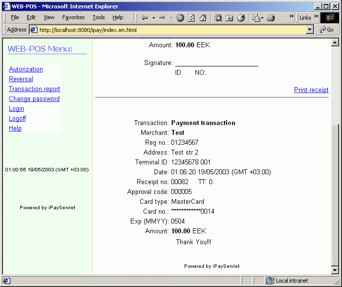 ipay receipt ready to print