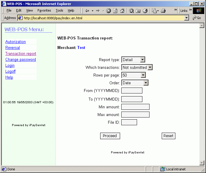 ipay report request options